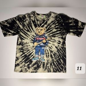 Bear Player Tie Dye T-shirts  | Oversize | Black/Brown